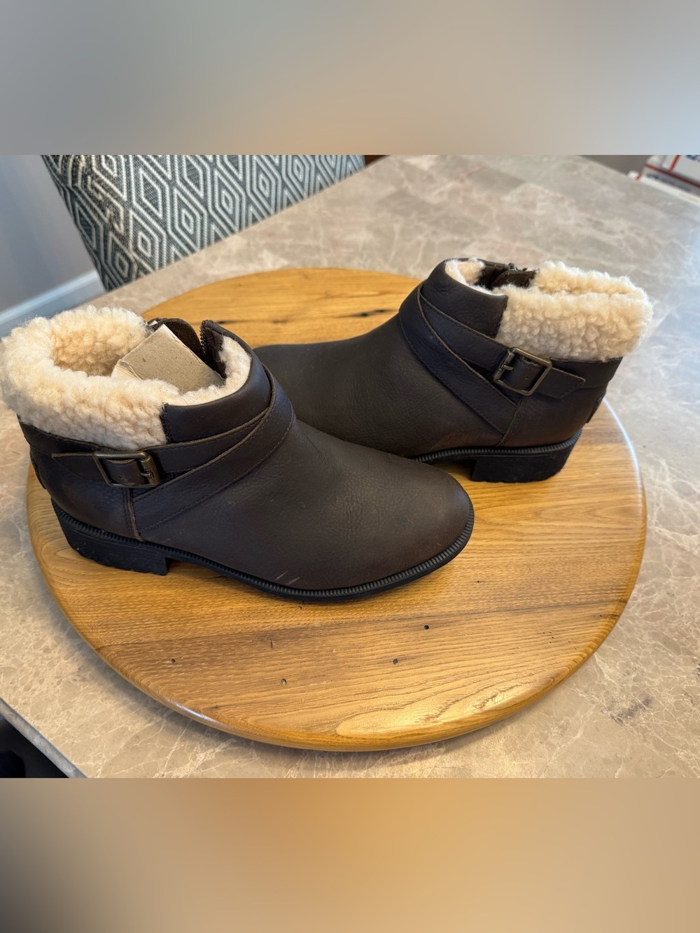 UGG Benson II Ankle Boots, Brown Leather, Women's 7.5